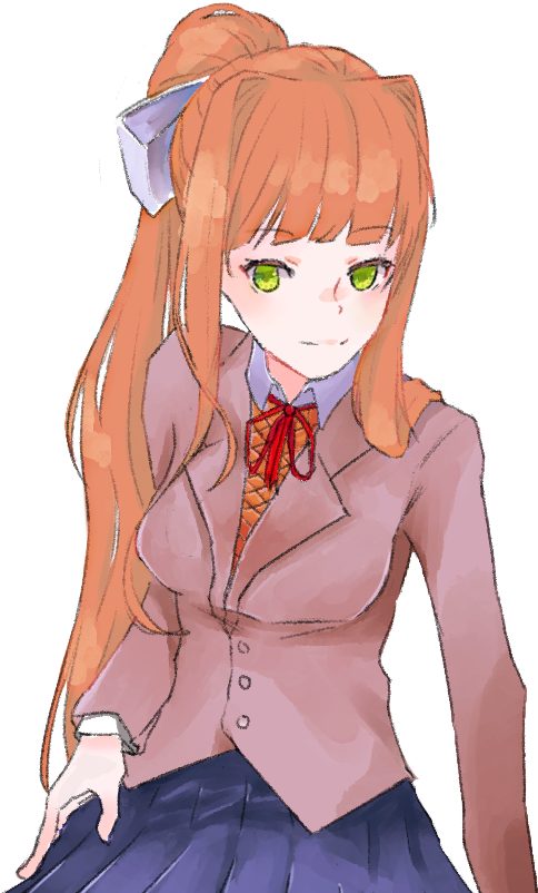 My Art Doki Doki Literature Club Monika Monika Doki - Cartoon (536x809), Png Download