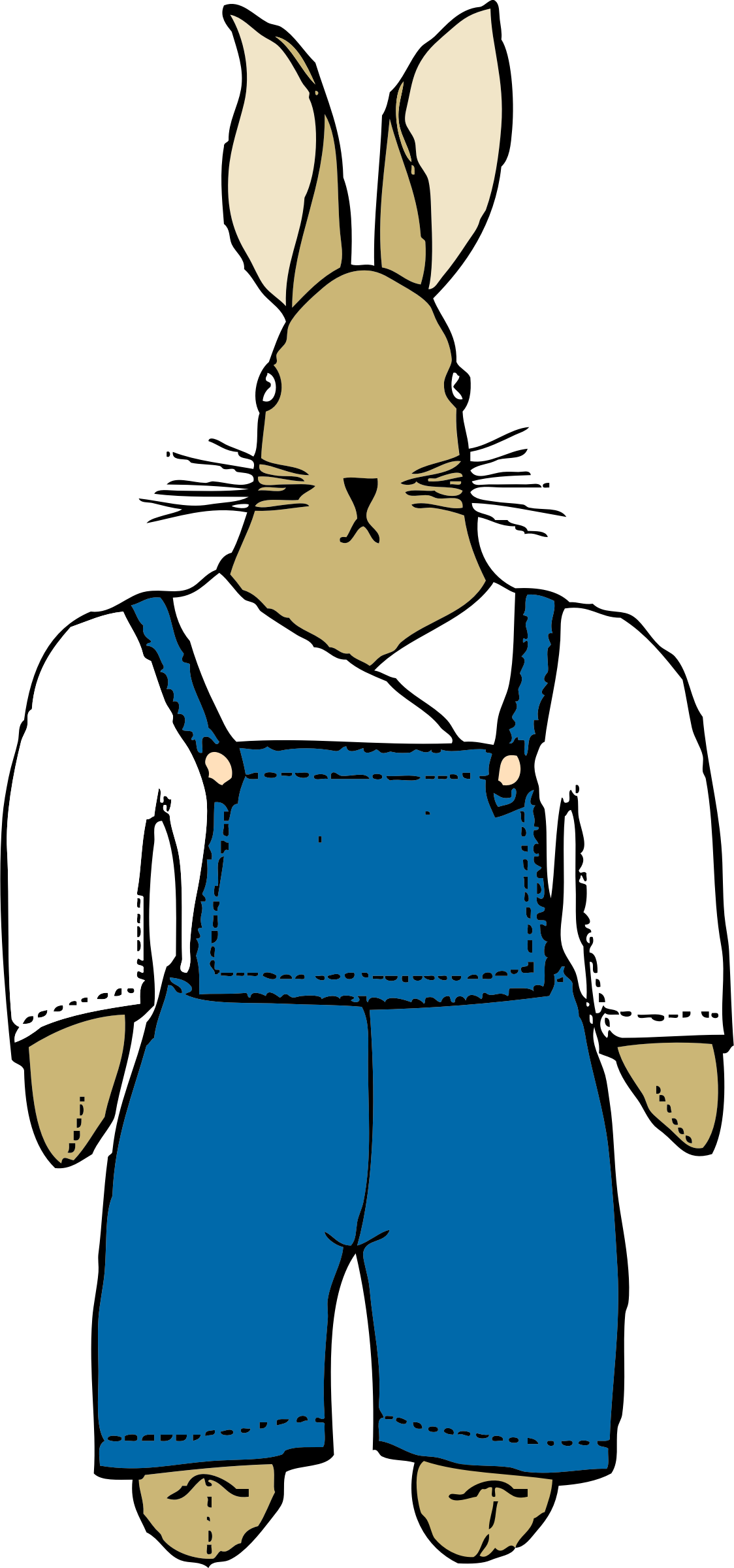 This Free Icons Png Design Of Bunny In Overalls Front (1124x2400), Png Download
