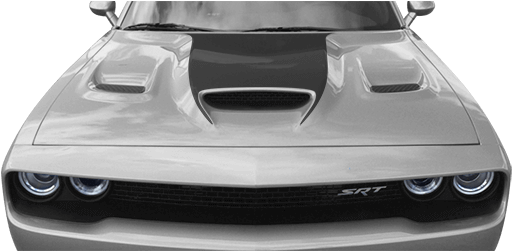 2015-2019 Challenger Srt Hellcat / Srt 392 Power Bulge - Challenger Hellcat Hood Stripe (525x250), Png Download