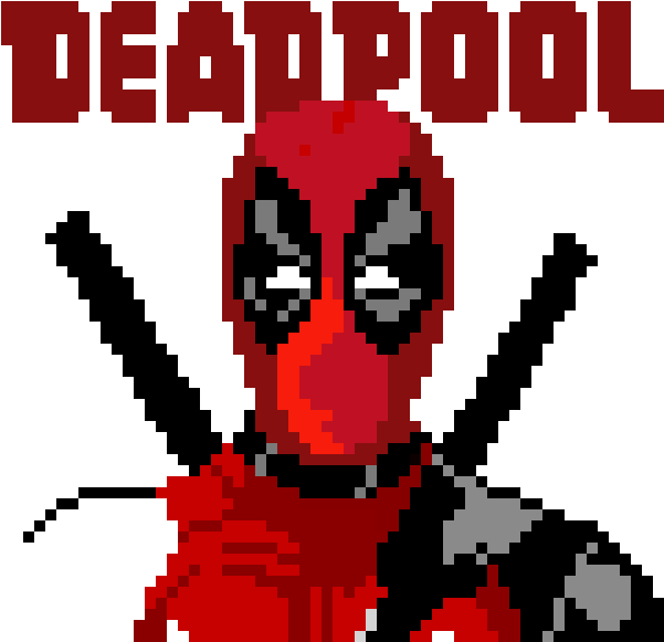 Deadpool - Deadpool Logo Pixel Art (750x620), Png Download