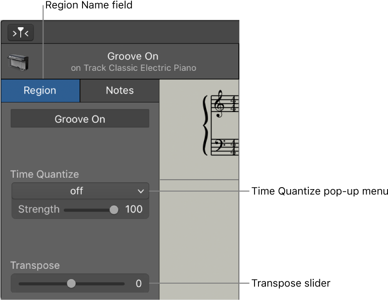 Score Editor Inspector In Region Mode, Showing Controls - Sheet Music (800x608), Png Download