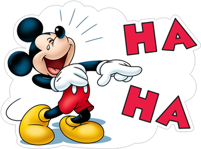 Ha Ha Haha Laugh Lol Mickey Mouse - Mickey Mouse Viber Stickers (490x317), Png Download