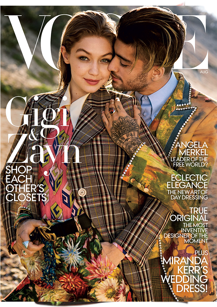 Vogue - Gigi Hadid Zayn Vogue Cover (1200x1341), Png Download