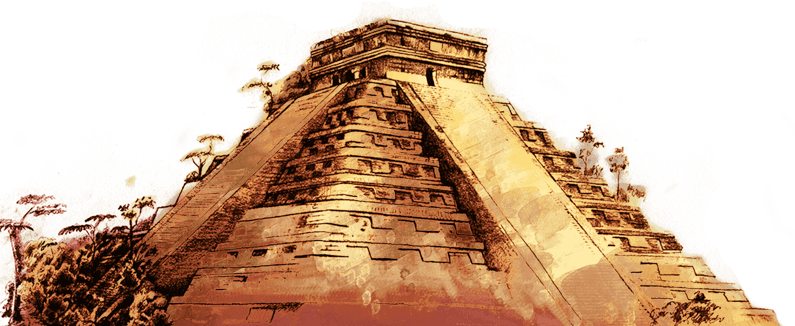 Piramide - Piramides De Mexico Png (1600x657), Png Download