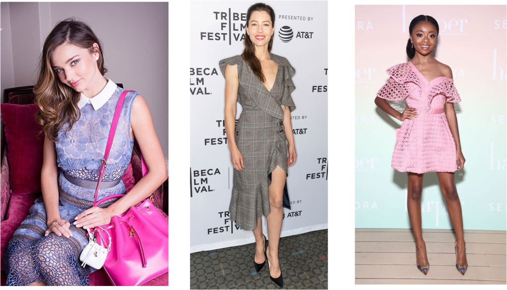 Celebrities In Self Portrait Dresses - Dress (1024x586), Png Download