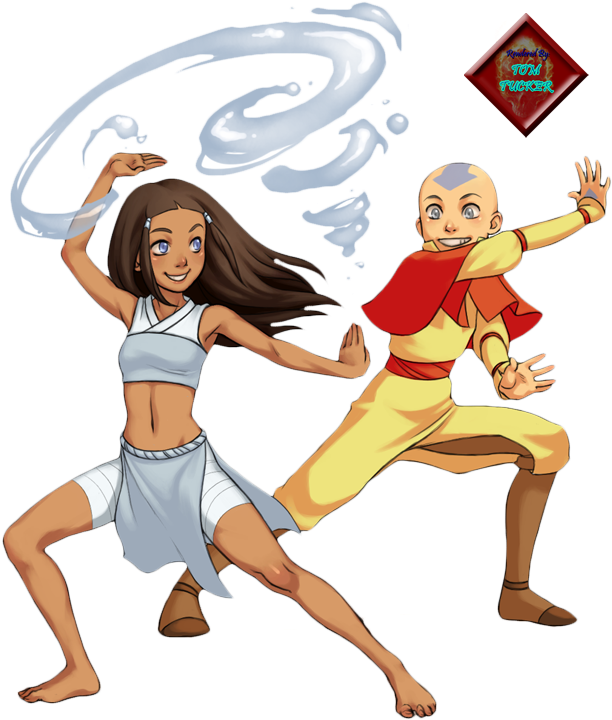 Aang X Katara Render (709x800), Png Download