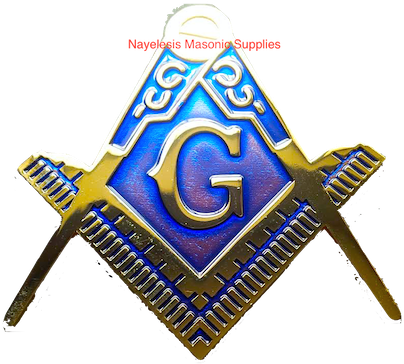 Golden Chrome Heavy Alloy Auto Master Mason Car Emblem - Freemasonry (480x480), Png Download