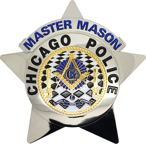 Chicago Police Star Badge - Masonic Police Badge (600x593), Png Download