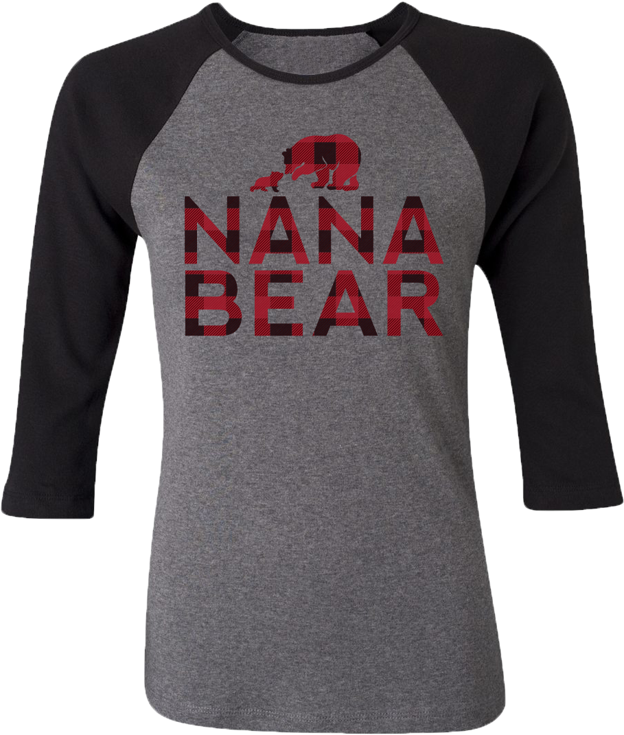 Nana Bear Raglan - Black Friday Monogram Shirts (1080x1080), Png Download