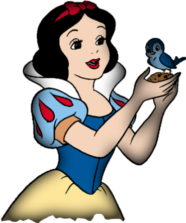 The Evil Queen A Pig's Heart Instead - Snow White Holding Bird (387x451), Png Download