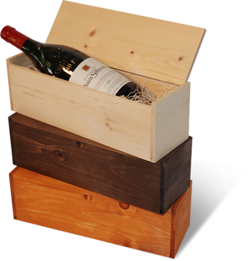 Wooden Sliding Lid Wine Boxes With Custom Stains - Wooden Gift Box Malaysia (355x373), Png Download