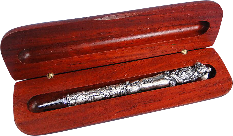 Harmony Kingdom Pewter Pen April's Fool In Wooden Box (910x910), Png Download
