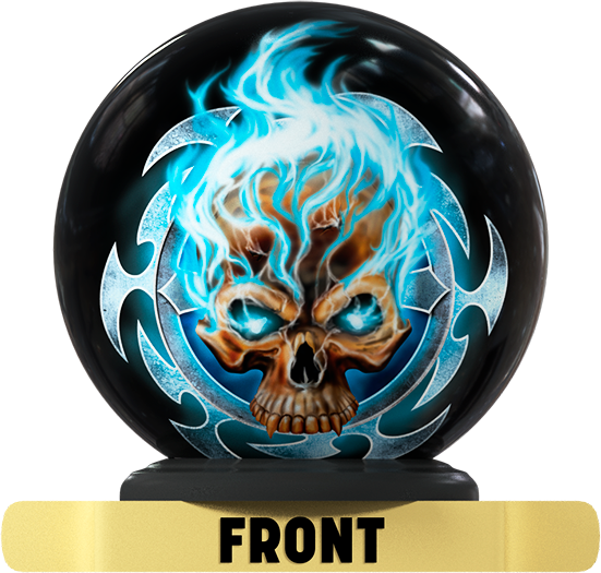 Flaming Blue Skull (551x525), Png Download