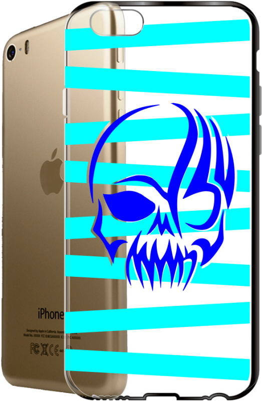 Blue Skull Clear Case - Bleach Skull (900x800), Png Download