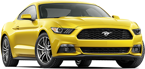 Mustang Yellow Car - Mustang Yellow 2017 (596x378), Png Download