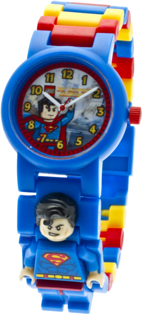 Lego Dc Super Heroes Watch - Lego Super Heroes - Superman Minifigure Link Watch (640x640), Png Download