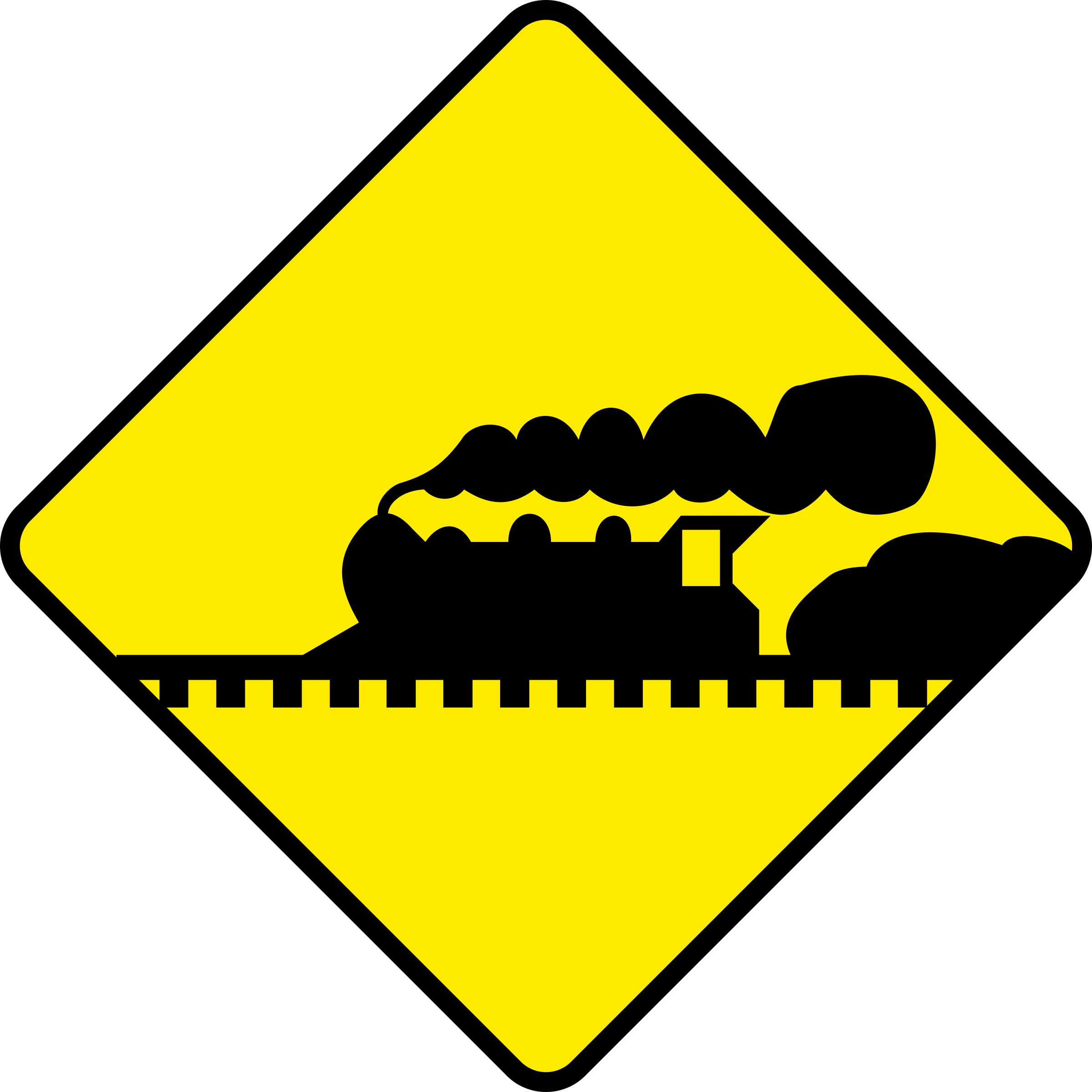 This Free Icons Png Design Of Train Road Sign (2400x2400), Png Download