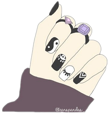 Puño Uñas Anillos Esmalte Emoji Emojis Emojisticker - Overlays Transparent Tumblr Hipster Png (355x373), Png Download