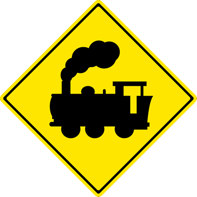 Railroad Crossing - Road Sign (400x400), Png Download