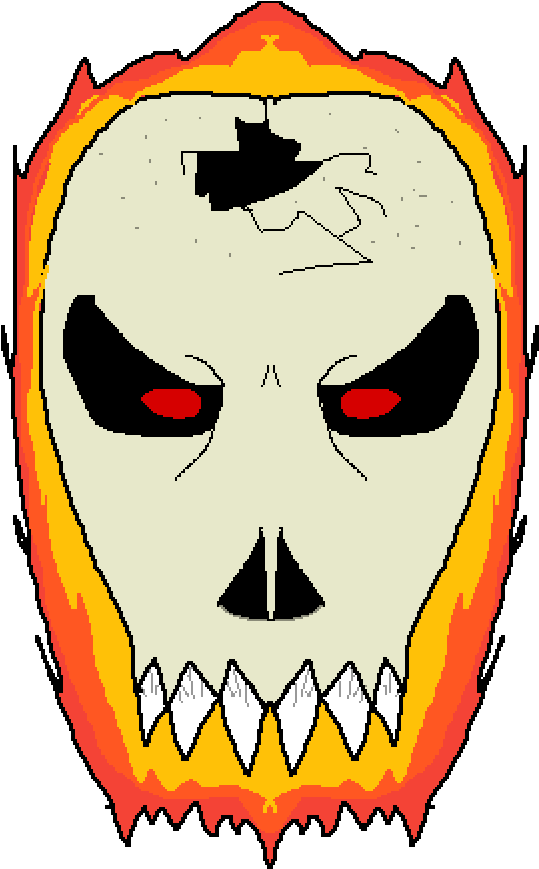 Flaming Skull - Illustration (1000x1000), Png Download