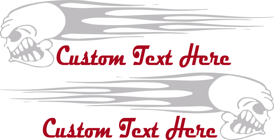 Flaming Skull Fs2 Gas Tank Decals - Decal (880x451), Png Download