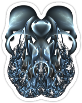 Blue Flame Skull (375x360), Png Download