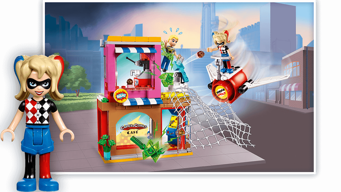 Yzwqigk - Lego Superhero Girls Harley Quinn To The Rescue (1128x635), Png Download