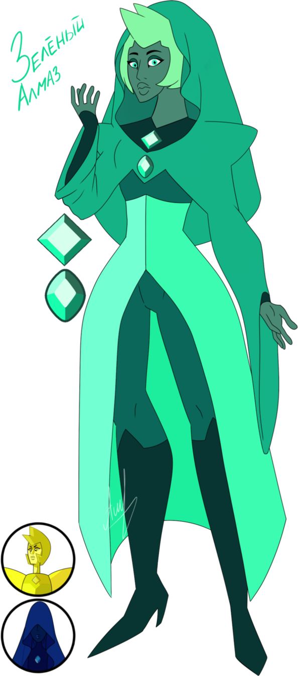Steven Universe Fan Fusion Green Diamond By Pancake222-dagjnxy - Steven Universe All Diamonds Fused (594x1345), Png Download