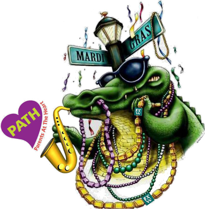 Mardi Gras Beads Png - Mardi Gras Gator Rectangle Magnet (700x714), Png Download