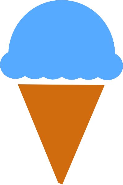 Ice Cream Silhouette Clip Art - Blue Ice Cream Cone (396x595), Png Download