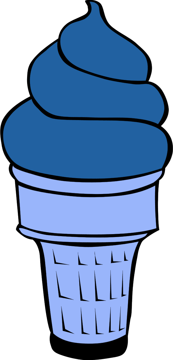 Cone Clipart Blue - Ice Cream Cone Clipart (600x1247), Png Download