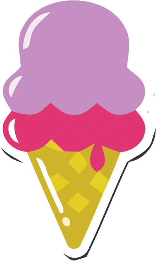 Ice Cream Cone Purple Clip Art - Png Pink Ice Cream Cone (1000x1000), Png Download