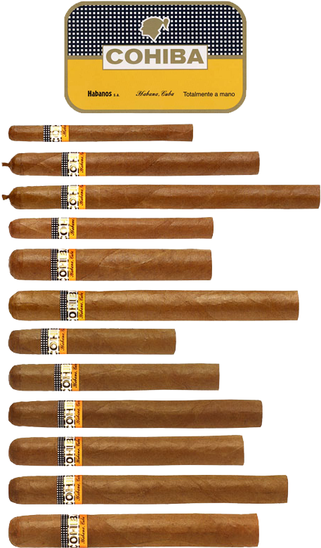 Popular But Limited - Cohiba Sizes Chart (570x800), Png Download