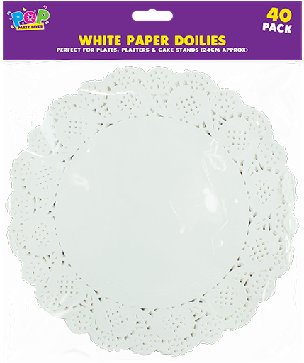 2 Of 3 40 X White Round Paper Doilies - Doily (800x620), Png Download