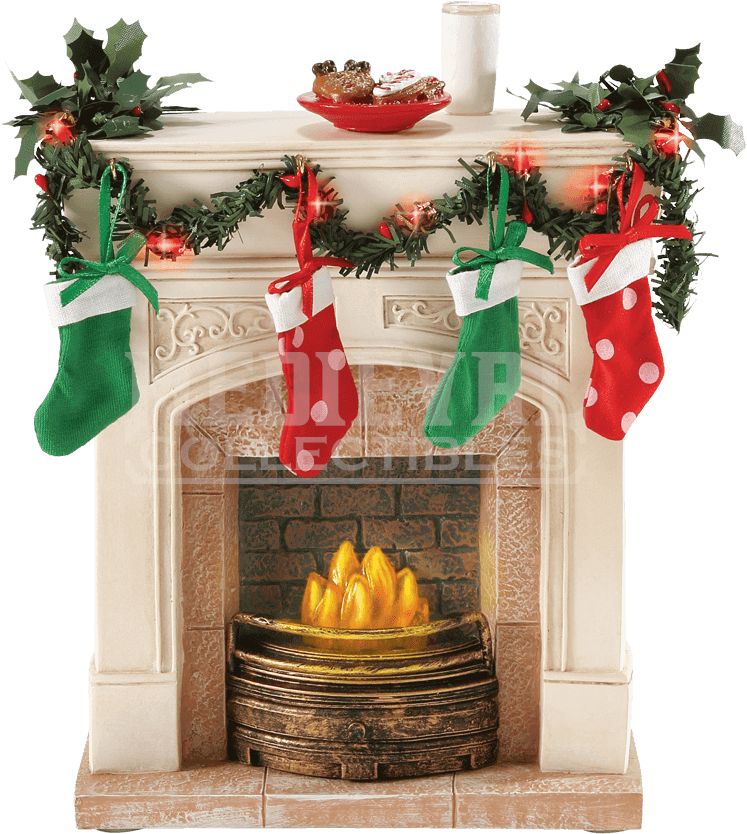 Christmas Figurine By Possible Dreams - Possible Dreams 4049274 Lit Fireplace (850x850), Png Download