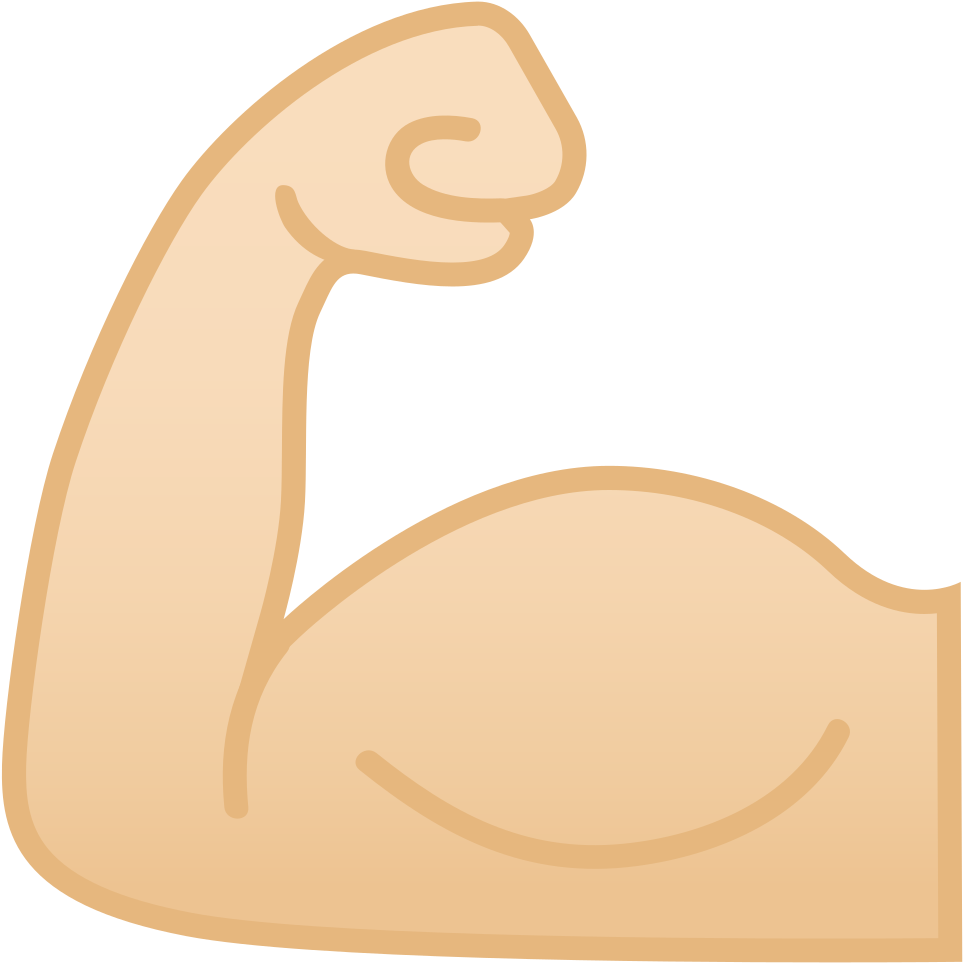 Emoji Arm Biceps Strong Flexing Muscle Emoji Png Clipart - Emoji Png De Musculo (1024x1024), Png Download