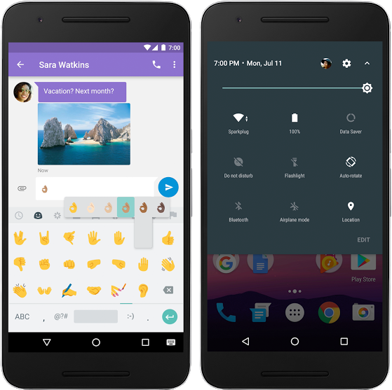 Esta Versión, Será Más Personal, Con Controles Rápidos - Android 7.0 Nougat (640x584), Png Download