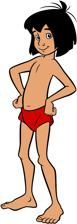 Back To The Jungle Book Clip Art Menu - Jungle Book Character Mowgli (261x722), Png Download