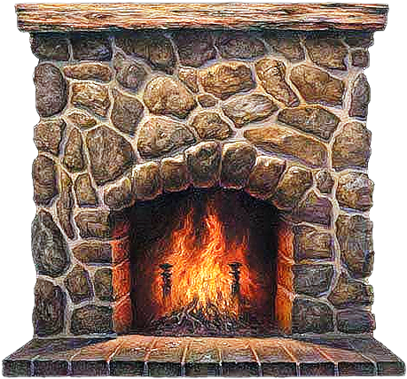 View Album On Yandex - Fireplace Mural (500x438), Png Download