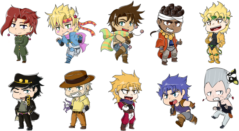Jojo Bizarre - Jojo's Bizarre Adventure Chibi (1024x571), Png Download