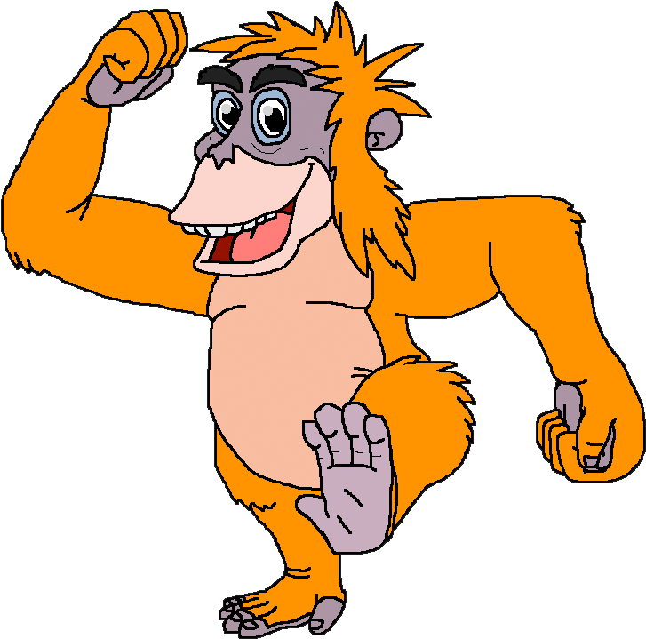 King Louie Transparent Png - Bilder Orang Utan Comic (753x744), Png Download