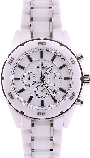 Clarkford Round Dial Watch White - Illustration (475x510), Png Download