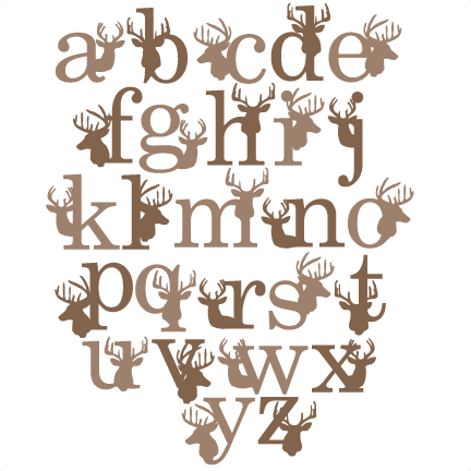 Deer Alphabet Svg Scrapbook Title Winter Svg Cut File - Deer Font (432x432), Png Download