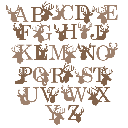 Deer Alphabet Svg Scrapbook Title Winter Svg Cut File - Deer Antler Font Free (432x432), Png Download