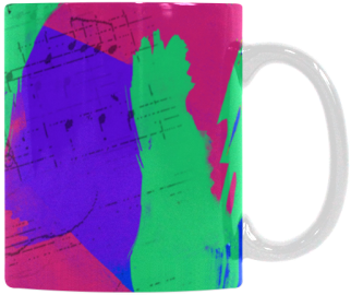 Groovy Paint Brush Strokes With Music Notes White Mug - Mug (500x500), Png Download