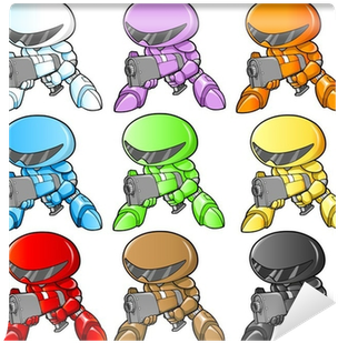 Military Soldier Robot Warrior Vector Wall Mural • - Illustration (400x400), Png Download