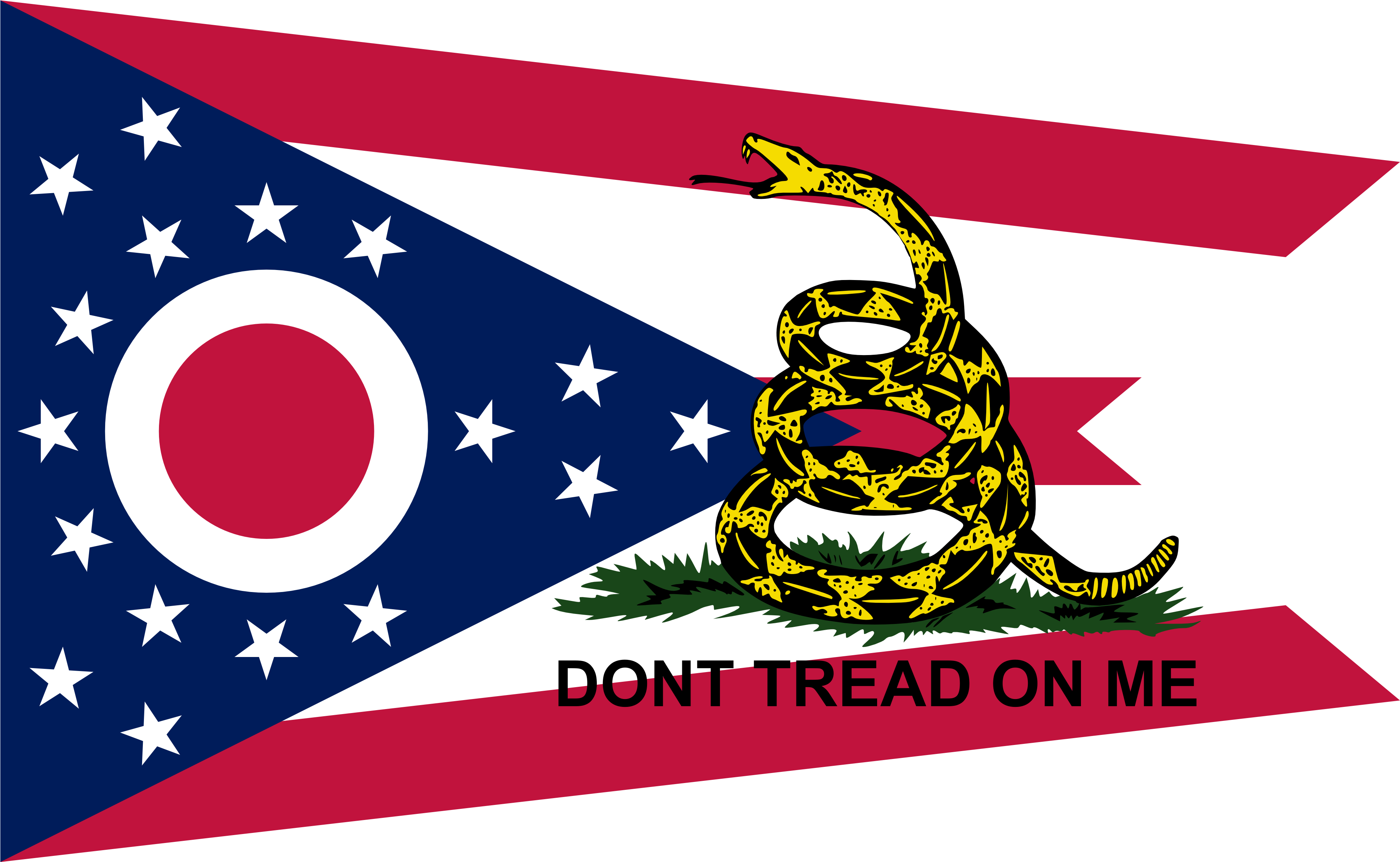 Ohio - Gadsden - T Tread On Me Flag (4000x2400), Png Download