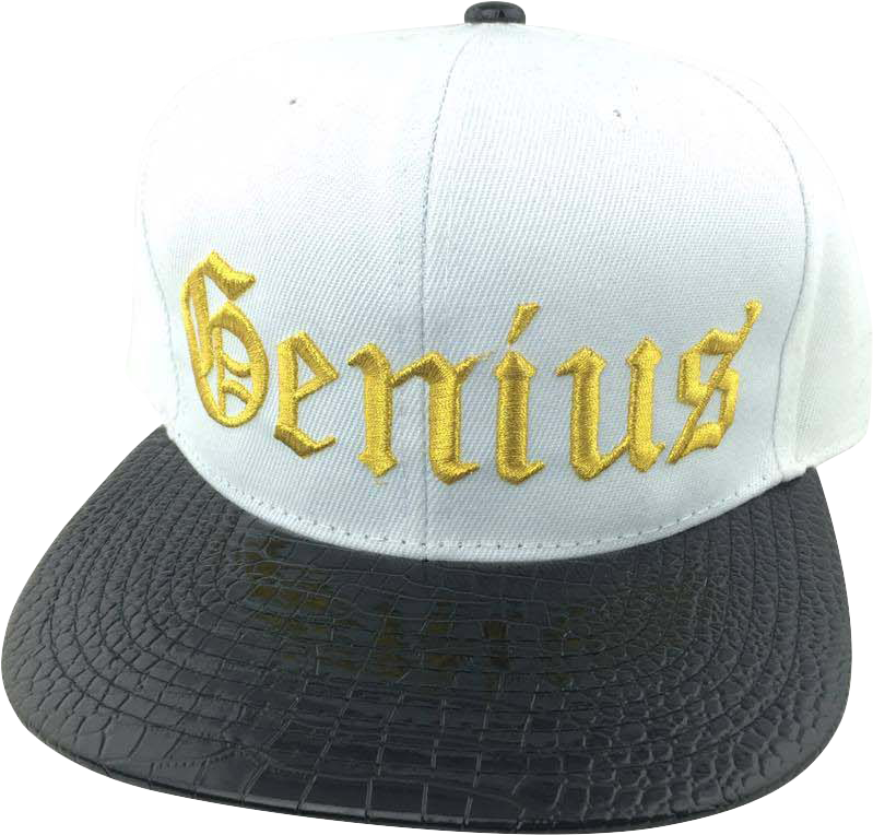Genius Oe Gold On White W/ Black Gator Bill Snapback - Baseball Cap (1334x1000), Png Download