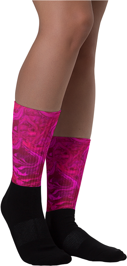 Drippy Hippie Pink Swirl Socks By Ventcri - Riotxdrift Hakenkreuz Sublimiert Muster Socken 卐 (1000x1000), Png Download