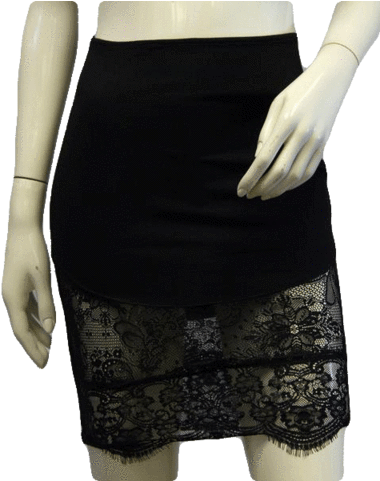 Little Black Lace Skirt Small - Skirt (388x480), Png Download